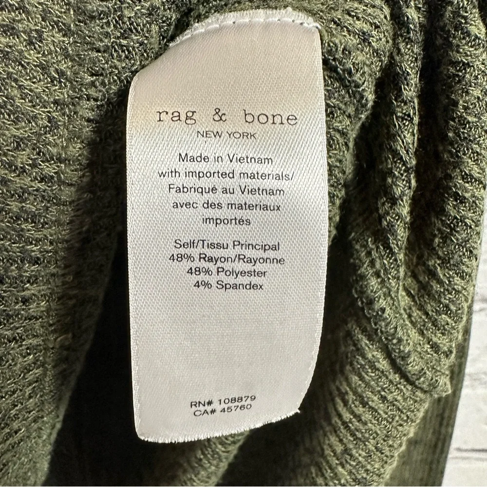 Rag & Bone Women’s Knit Rib Tee Long Sleeve Jersey Knit T-Shirt Green S - Picture 5 of 6